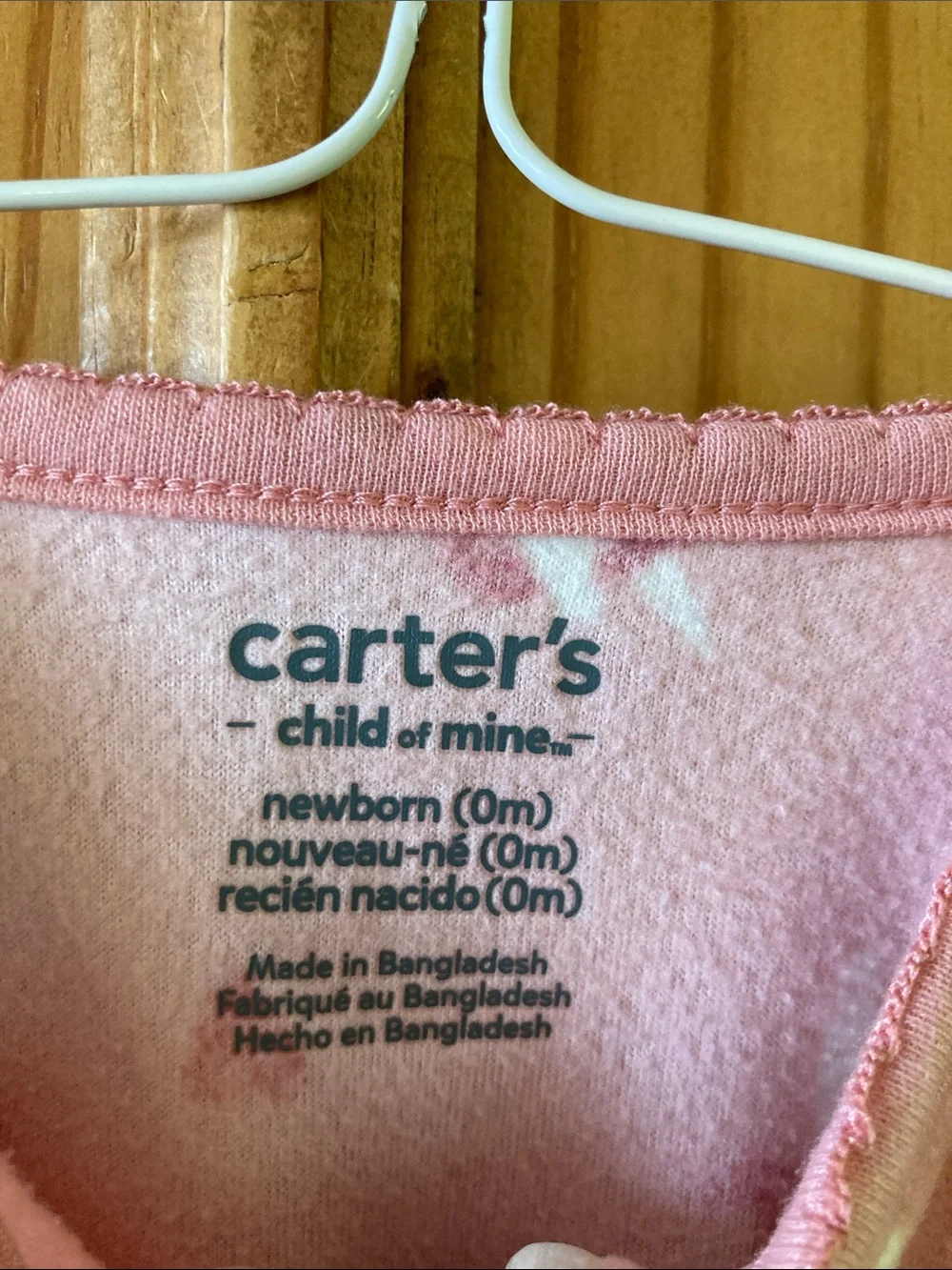 Girls Carter’s pink unicorn footed pajamas size newborn